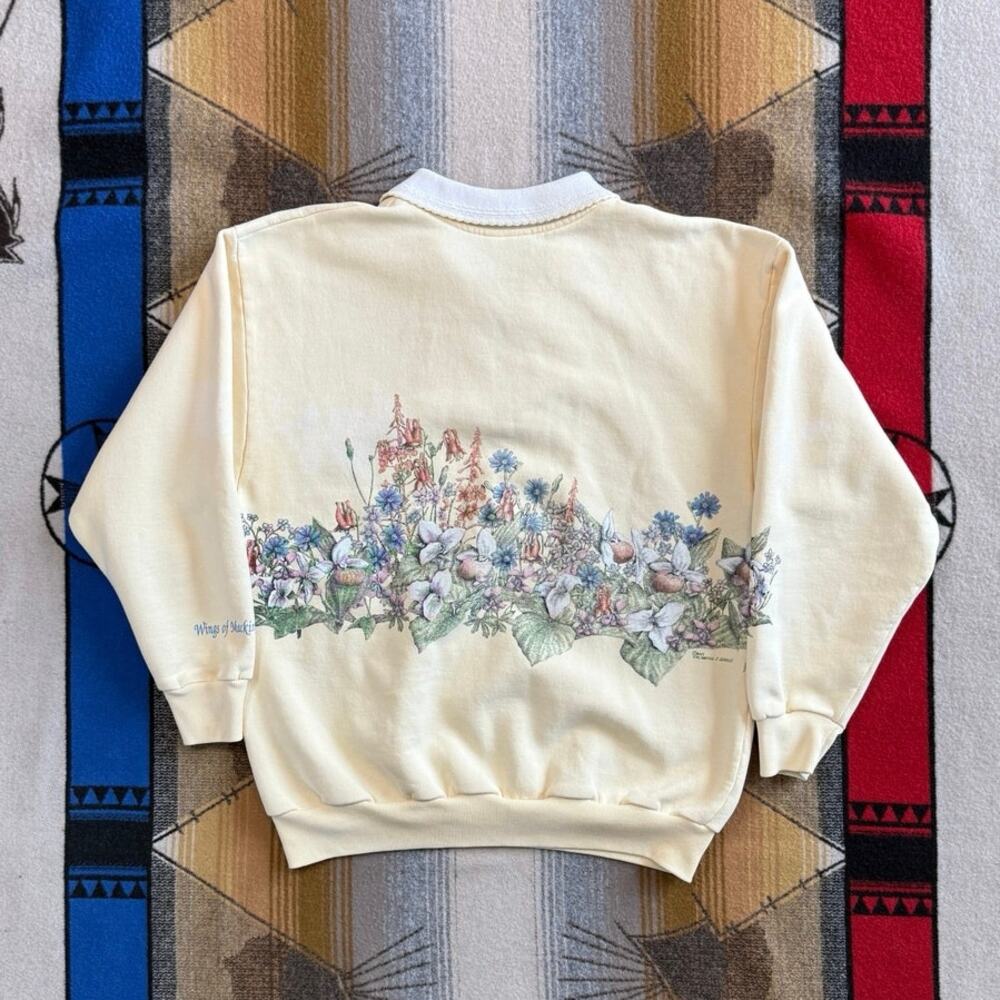 Vintage 90s Women’s Art Unlimited Butterfly Nature Outdoor Sweatshirt Size Small - Picture 2 of 14